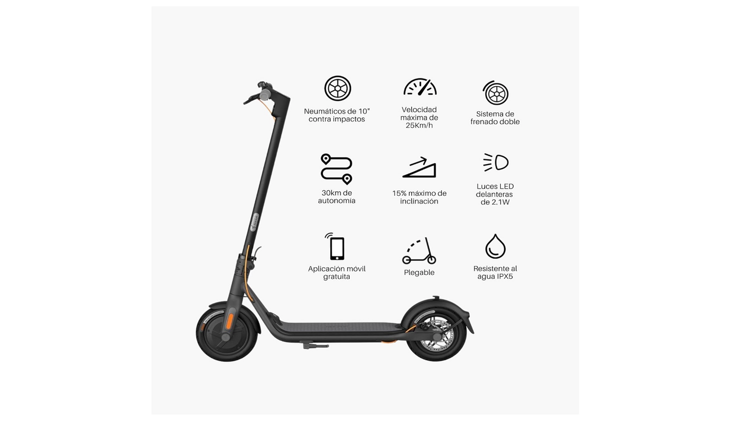 Segway - F30 Electric Kick Scooter w/ 18.6 Max Operating Range & 15.5mph Max Speed - Gray