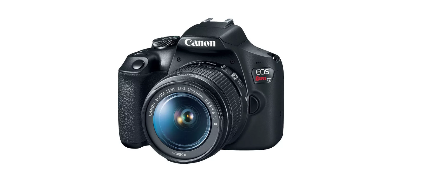 Canon - EOS Rebel T7 DSLR Video Camera with 18-55mm Lens - Black