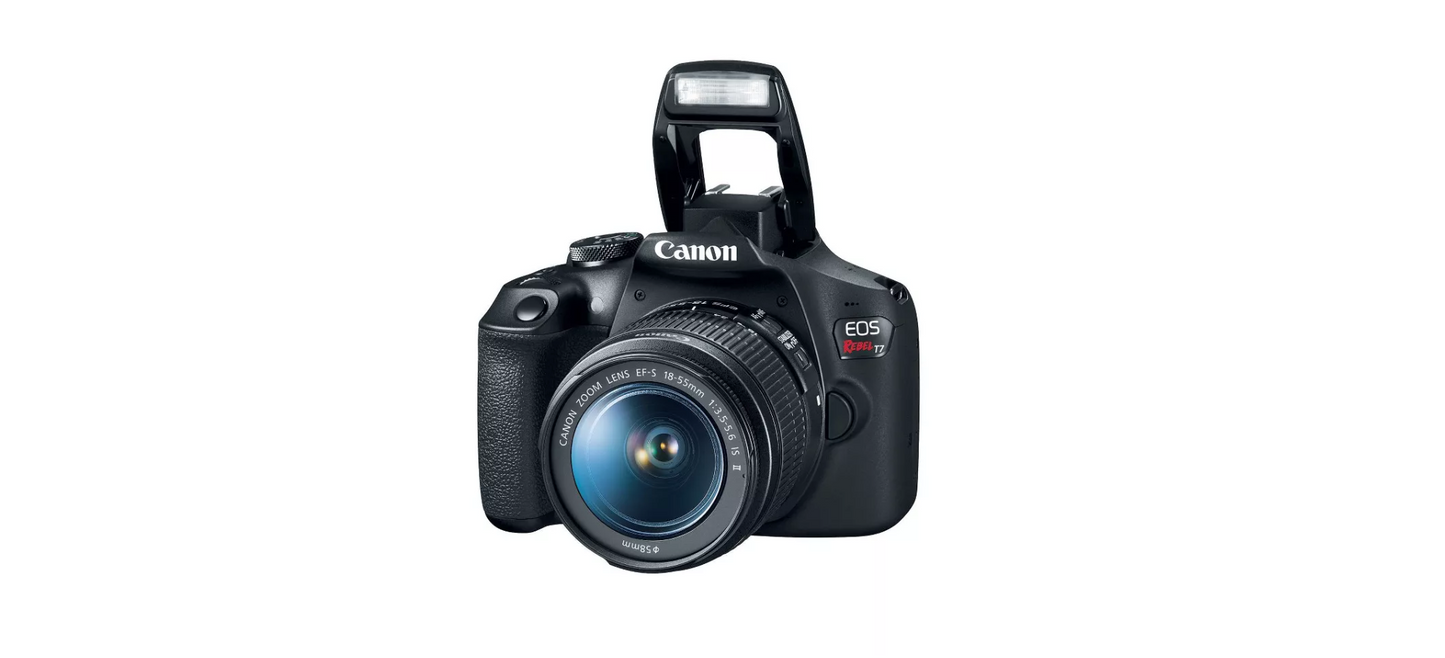 Canon - EOS Rebel T7 DSLR Video Camera with 18-55mm Lens - Black