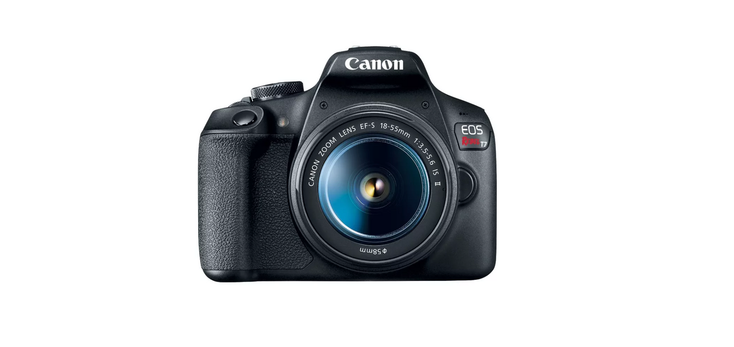 Canon - EOS Rebel T7 DSLR Video Camera with 18-55mm Lens - Black