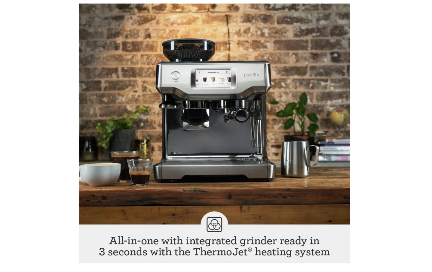 Breville - the Barista Touch Espresso Machine with 9 bars of pressure, Milk Frother and integrated grinder - Stainless Steel