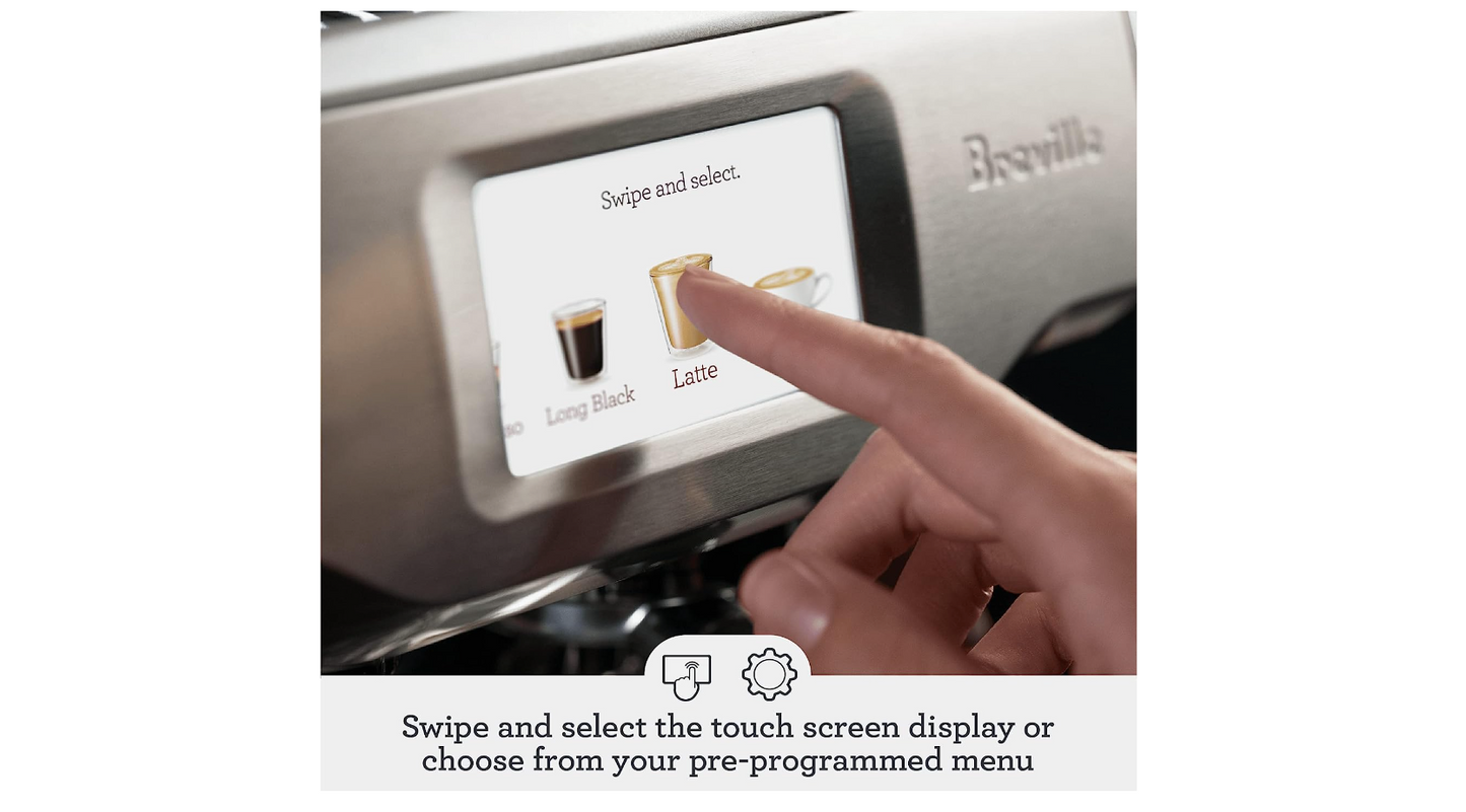 Breville - the Barista Touch Espresso Machine with 9 bars of pressure, Milk Frother and integrated grinder - Stainless Steel