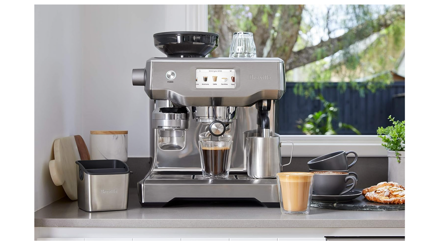 Breville - the Barista Touch Espresso Machine with 9 bars of pressure, Milk Frother and integrated grinder - Stainless Steel