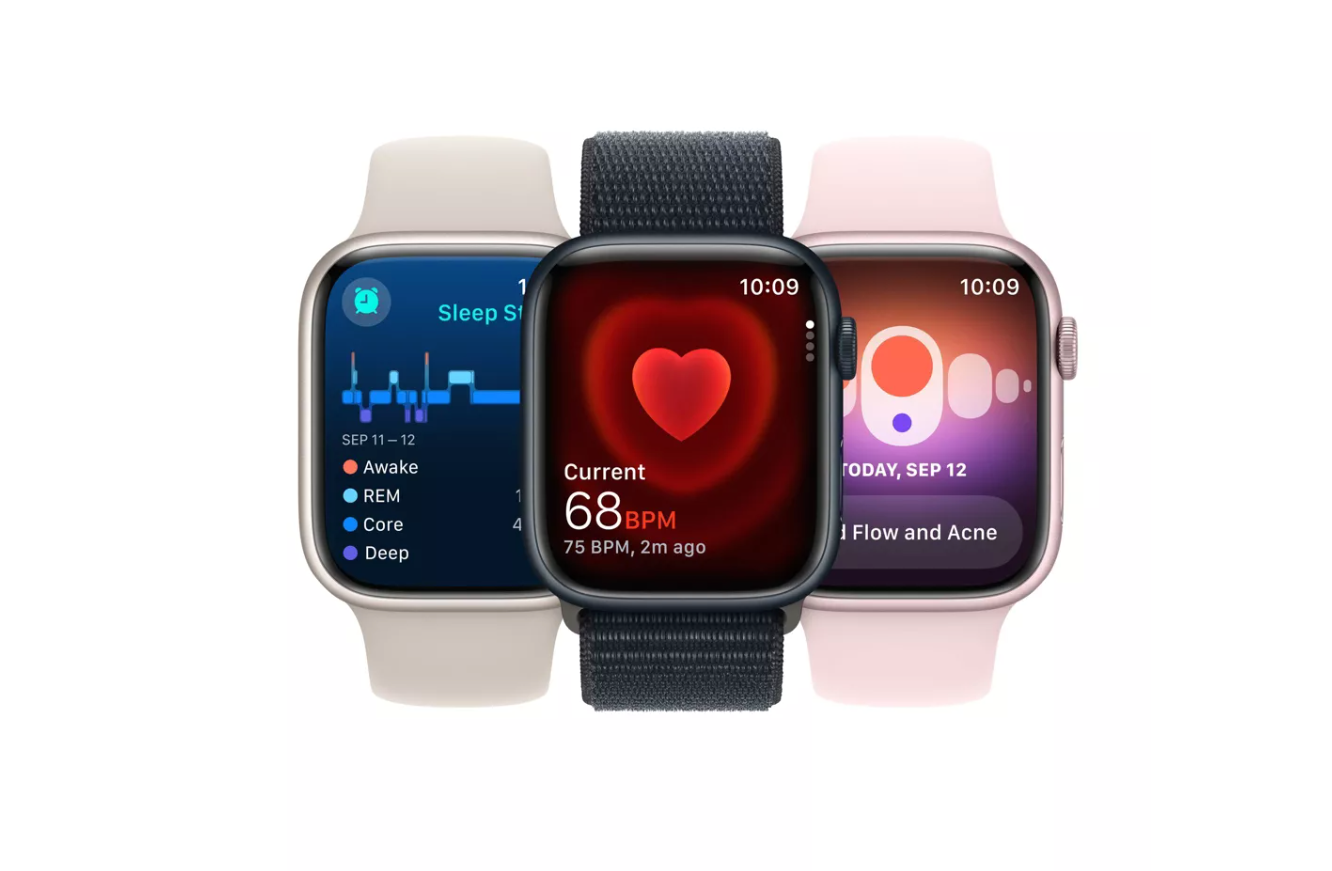 Apple Watch Series 9 (GPS) 41mm Starlight Aluminum Case with Starlight Sport Band - S/M - Starlight