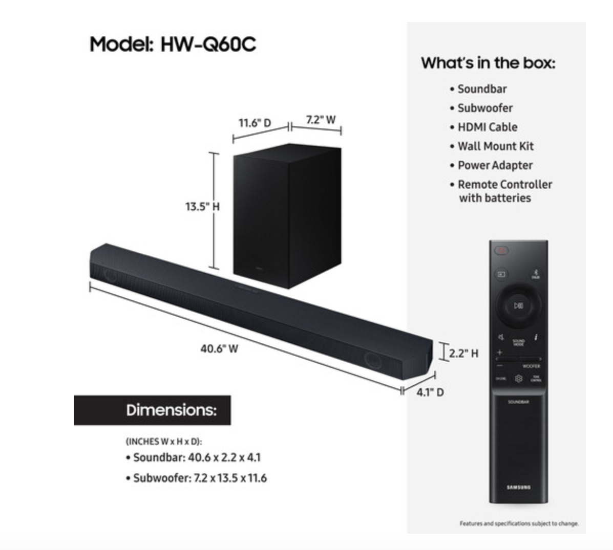 Samsung - Q-Series 3.1ch Dolby Atmos Soundbar w/Q-Symphony - Titan Black