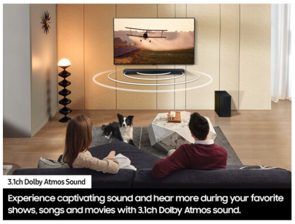 Samsung - Q-Series 3.1ch Dolby Atmos Soundbar w/Q-Symphony - Titan Black