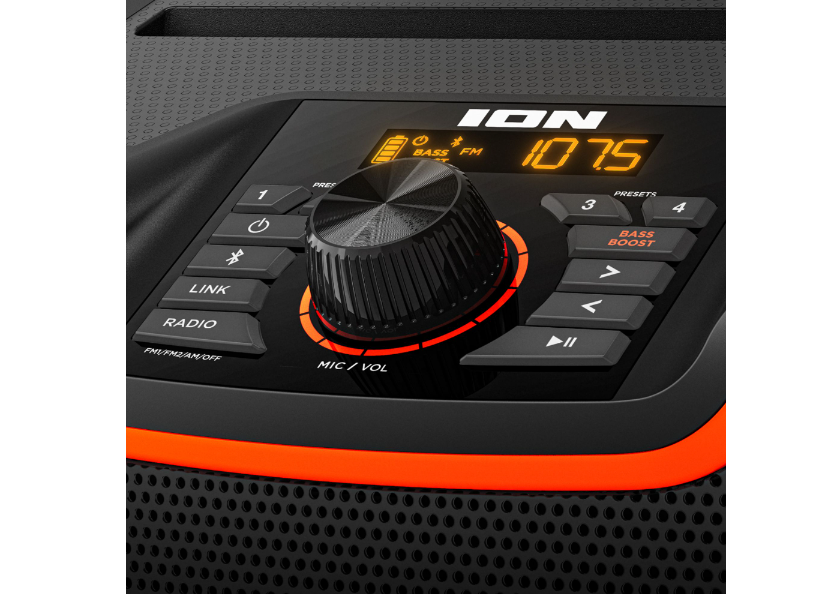 ION Audio - Sport XL High-Power All-Weather Rechargeable Portable Bluetooth Speaker - Black