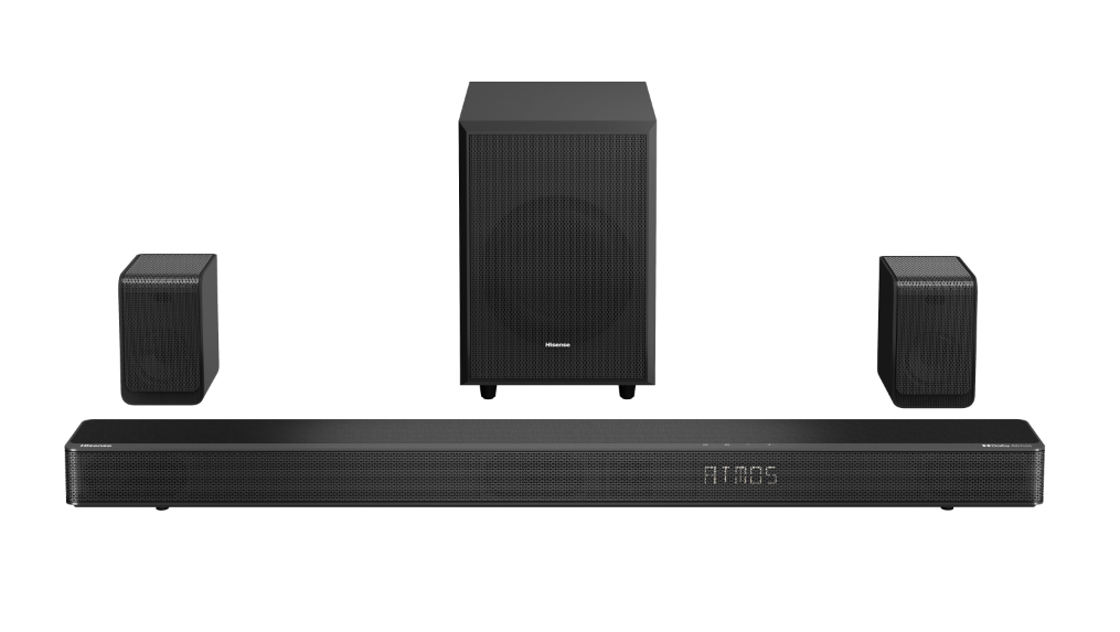 Hisense - 5.1.2 Dolby ATMOS Soundbar with Wireless Rear Satellite Speakers & Wireless Subwoofer - Black