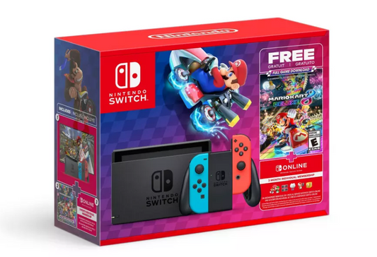 Nintendo - Switch Mario Kart 8 Deluxe Bundle (Full Game Download + 3 Mo. Switch Online Membership Included) - Multi