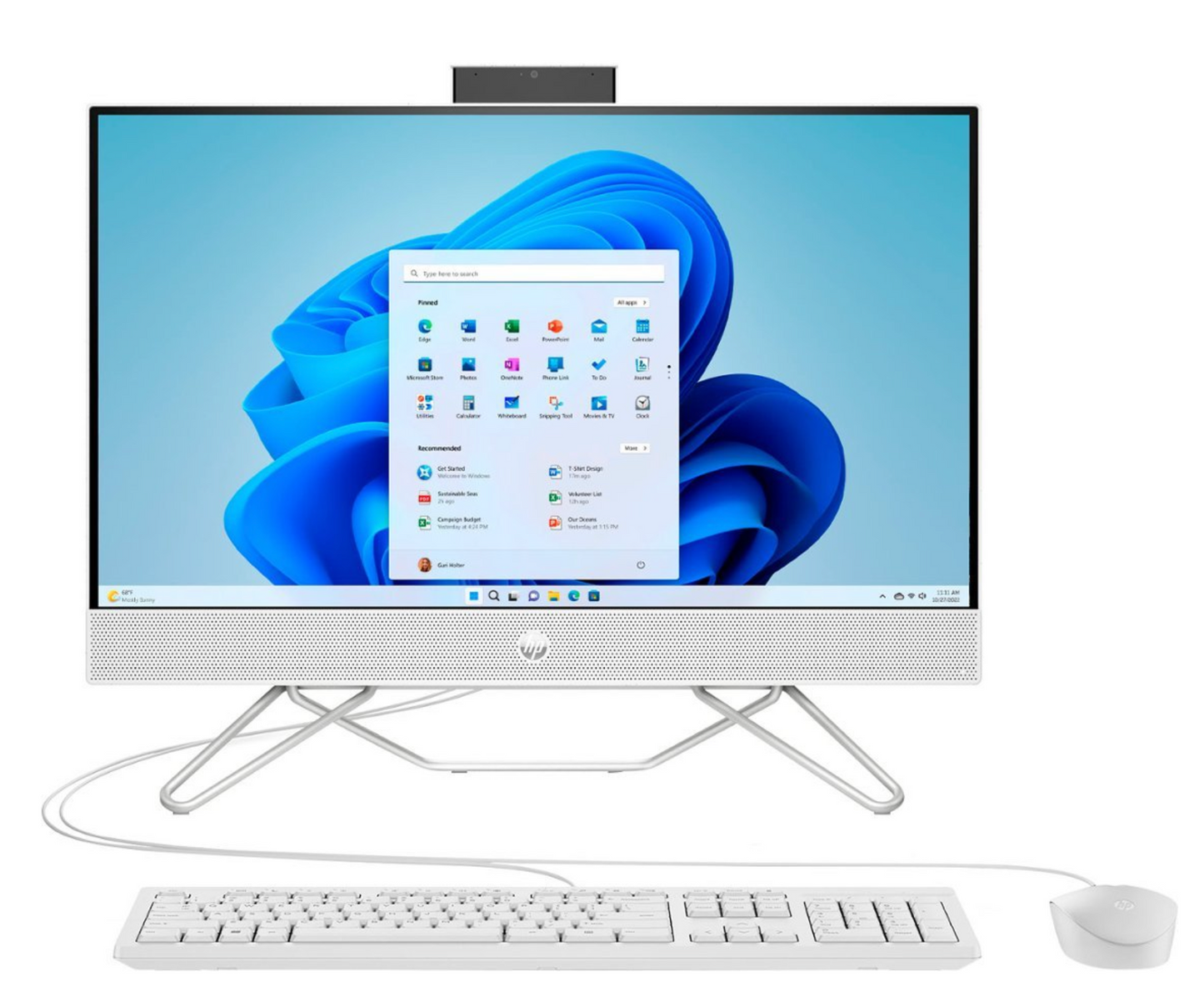 HP - 23.8" Full HD Touch-Screen All-in-One - Intel Core i3 - 8GB Memory - 512GB SSD - Starry White