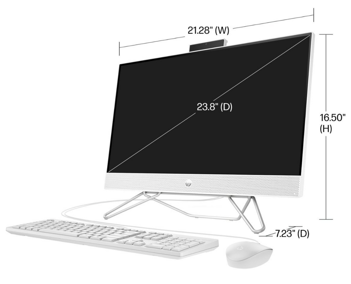 HP - 23.8" Full HD Touch-Screen All-in-One - Intel Core i3 - 8GB Memory - 512GB SSD - Starry White