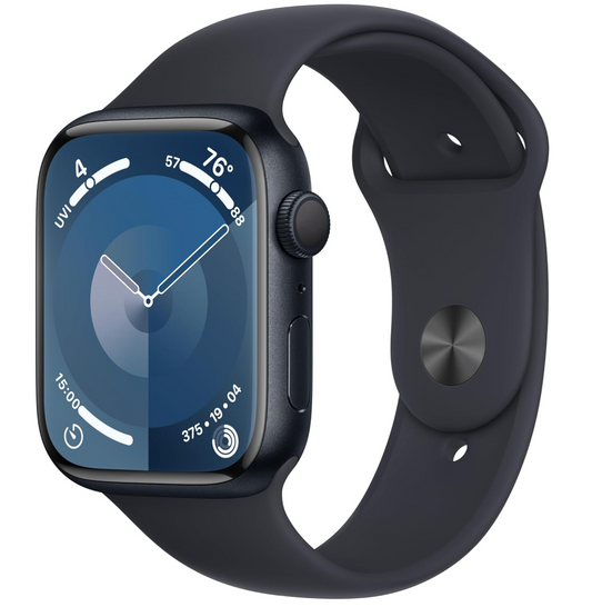 Apple Watch Series 9 (GPS) 45mm Midnight Aluminum Case with Midnight Sport Band - M/L - Midnight