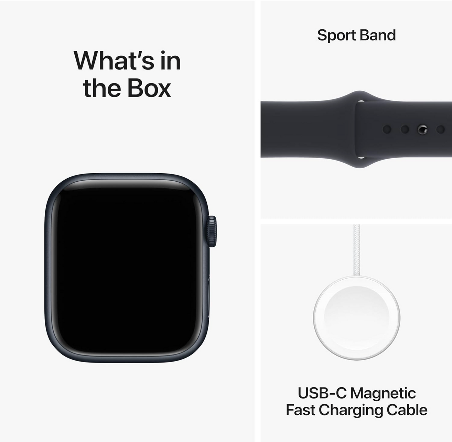 Apple Watch Series 9 (GPS) 45mm Midnight Aluminum Case with Midnight Sport Band - M/L - Midnight