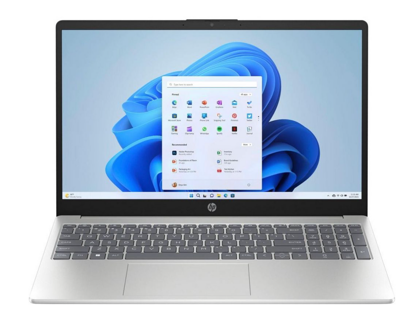 HP - 15.6" Full HD Laptop - AMD Ryzen 5 7520U - 16GB Memory - 256GB SSD - Natural Silver